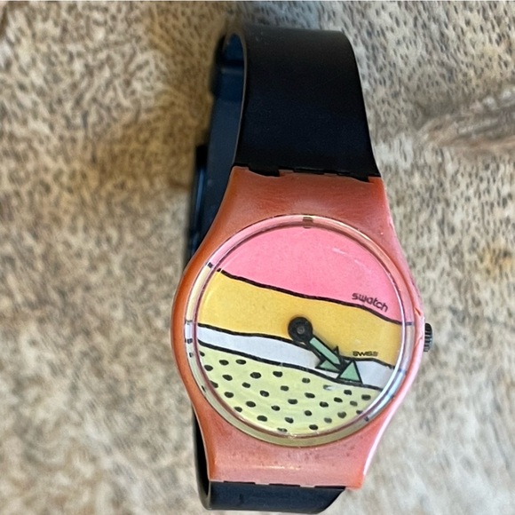 Vintage 1985 Schmid + Müller Keith Haring Swatch Watch “Breakdance” LO001 faded - Picture 2 of 10
